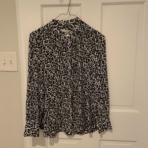 Loft petite animal print blouse